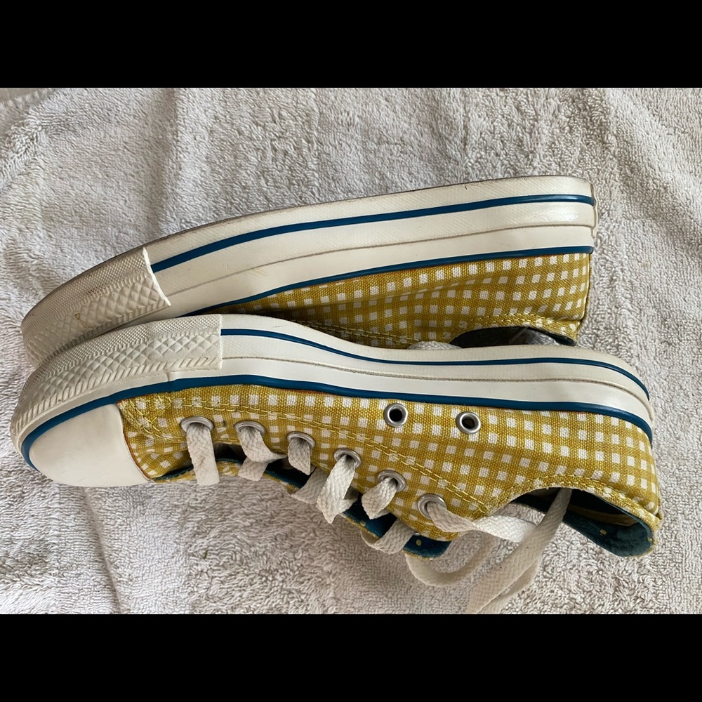 Converse All Star Yellow Gingham Sneakers - Picture 4 of 5